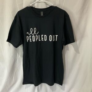 All Peopled Out Women’s Black Graphic Tee